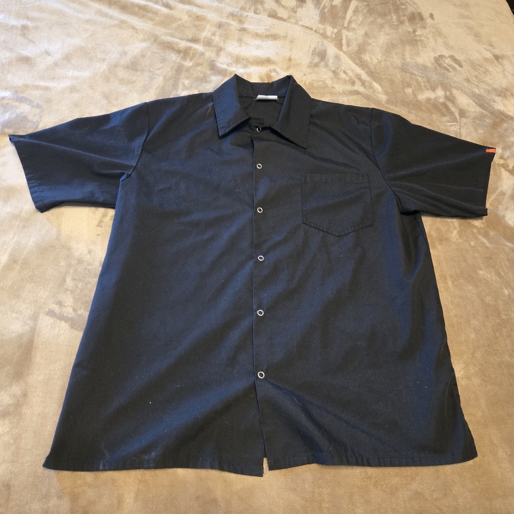 Happy Chef Men's Black Short Sleeve Shirt Medium